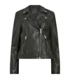 Allsaints Leather Dalby Biker Jacket In Rosin Green