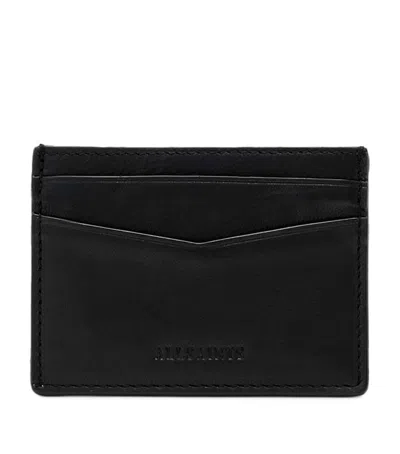Allsaints Leather Delph Card Holder In Black