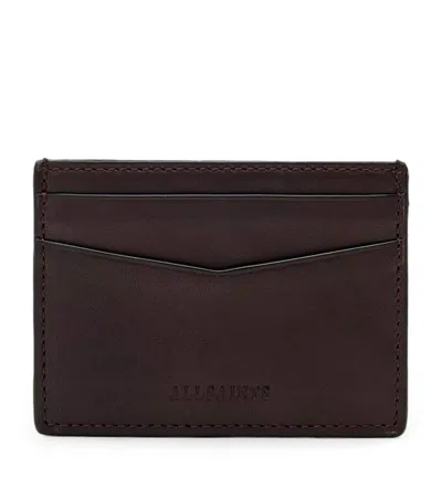 Allsaints Leather Delph Cardholder In Brown