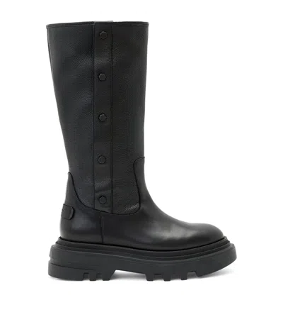 Allsaints Leather Dolly Stud Boots In Black