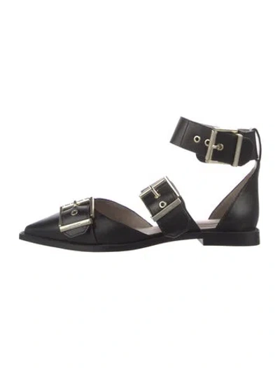 Pre-owned Allsaints Leather D'orsay Flats In Black