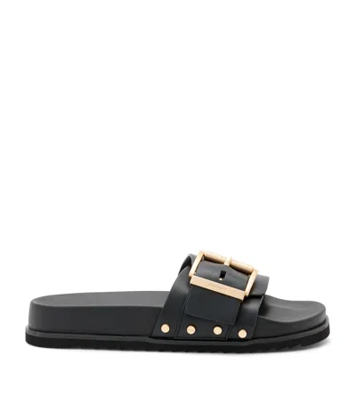 ALLSAINTS LEATHER ELLIE STUD SLIDES