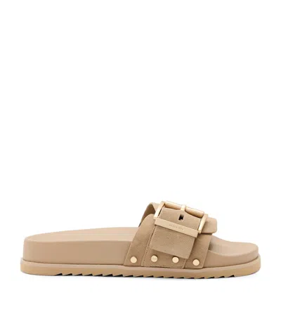 ALLSAINTS LEATHER ELLIE STUD SLIDES