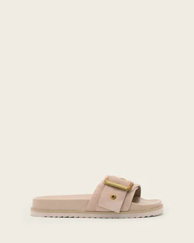 Allsaints Leather Ellie Western Sandals In Pink