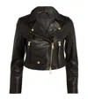 Allsaints Leather Elora Biker Jacket In Black