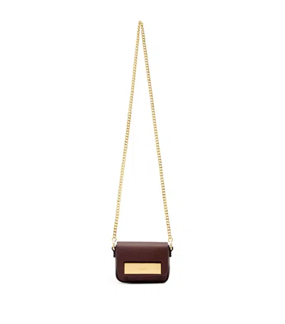 Allsaints Womens Dark Red Etta Leather Cross Body Bag In Brown