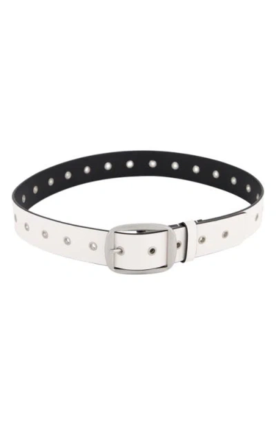 Allsaints Leather Eyelet Belt In White