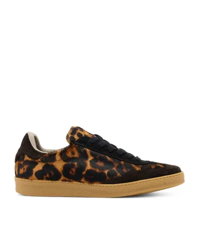 Allsaints Leather Faux Fur Thelma Sneakers In Brown