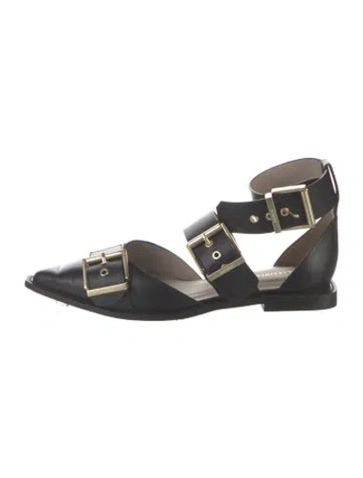 Pre-owned Allsaints Leather Flats In Black