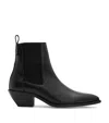 Allsaints Fox Pointed Western Leather Boots In Black