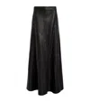 Allsaints Giana Maxi Leather Skirt In Black