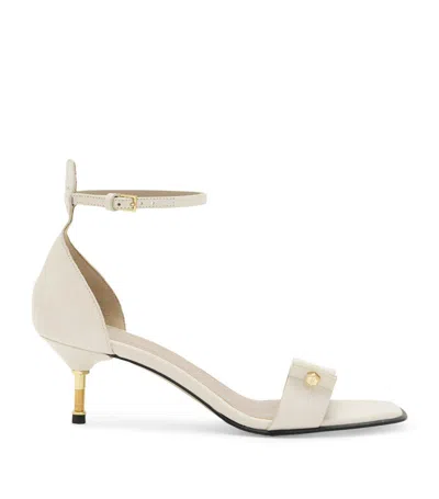 Allsaints Leather Gloria Heeled Sandals 55 In White