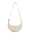 Allsaints Womens White Half Moon Logo-embossed Leather Cross-body Bag In White