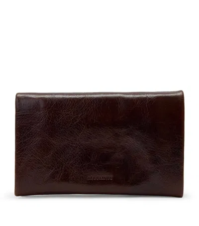 Allsaints Leather Harluna Wallet In Brown