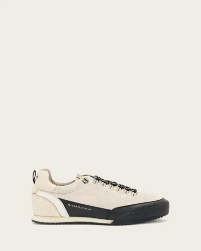 Allsaints Leather Harri Low Top Trainers In Brown