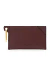 Allsaints Leather Hex Card Holder In Red