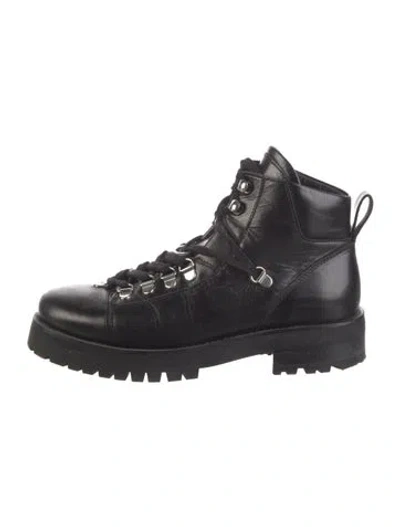 Pre-owned Allsaints Leather Hiking Boots In Black
