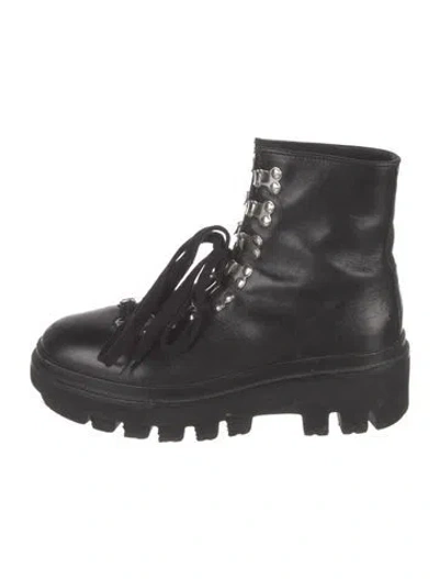 Pre-owned Allsaints Leather Hiking Boots In Black