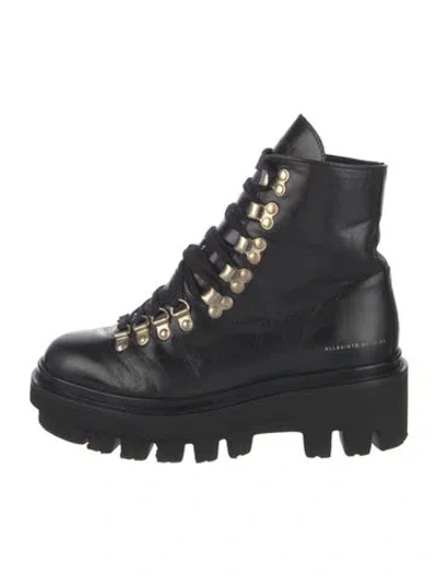 Pre-owned Allsaints Leather Hiking Boots In Black