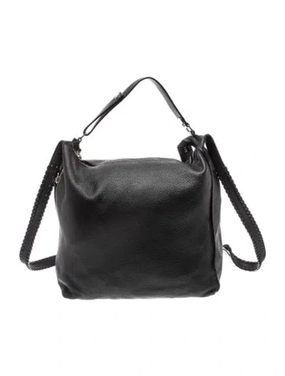 Pre-owned Allsaints Leather Hobo In Black