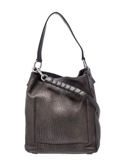 Pre-owned Allsaints Leather Hobo In Black