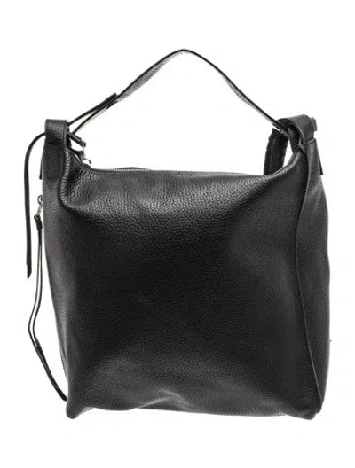 Pre-owned Allsaints Leather Hobo In Black