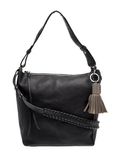 Pre-owned Allsaints Leather Hobo In Black