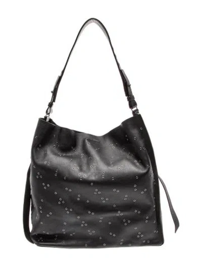 Pre-owned Allsaints Leather Hobo In Black