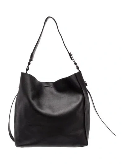 Pre-owned Allsaints Leather Hobo In Gray