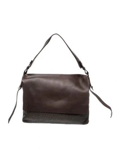 Pre-owned Allsaints Leather Hobo In Gray