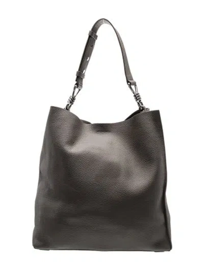 Pre-owned Allsaints Leather Hobo In Grey