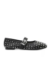 Allsaints Leather Holly Stud Ballet Flats In Black
