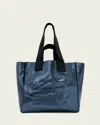 Allsaints Leather Izzy Leather Tote Bag In Blue