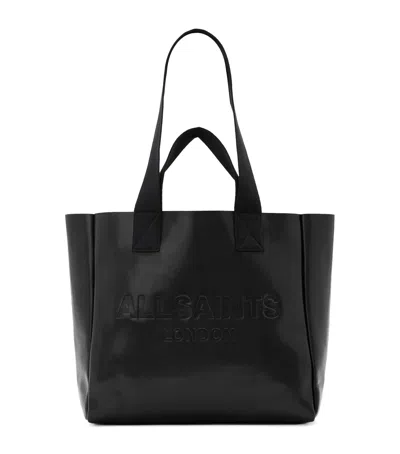 Allsaints Leather Izzy Tote Bag In Black