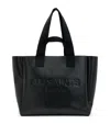 Allsaints Womens Black Izzy Logo-print Leather Tote Bag In Black