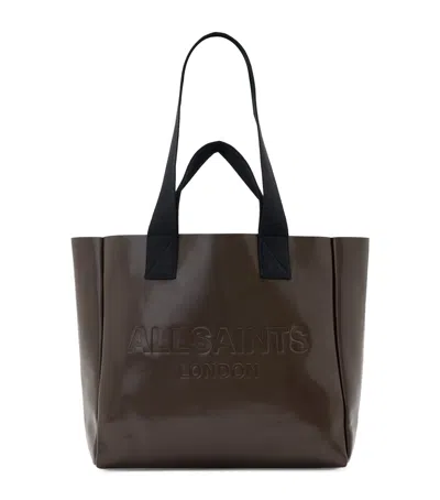 Allsaints Leather Izzy Tote Bag In Brown