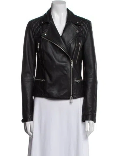 Pre-owned Allsaints Leather Jacket In Black