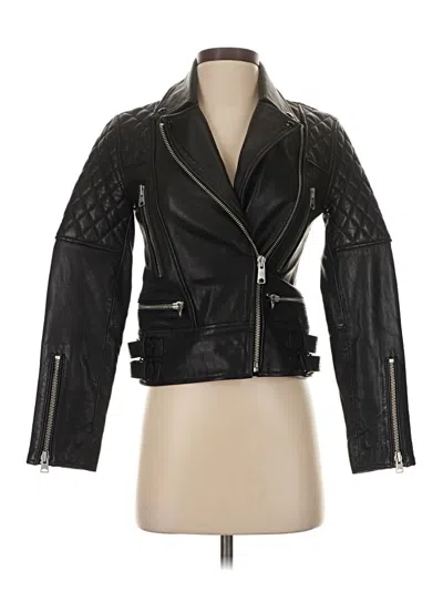 Allsaints Leather Jacket In Black