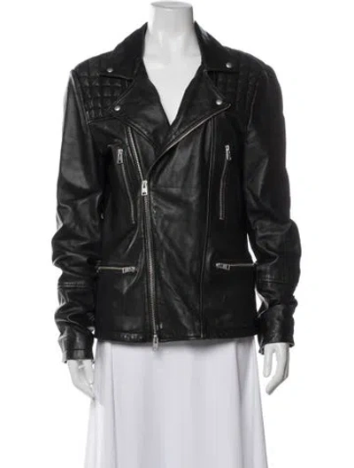 Pre-owned Allsaints Leather Jacket In Black