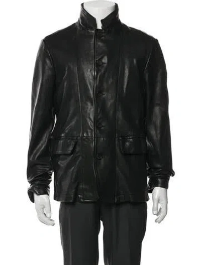 Pre-owned Allsaints Leather Jacket In Black