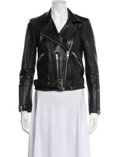 Pre-owned Allsaints Leather Jacket In Black