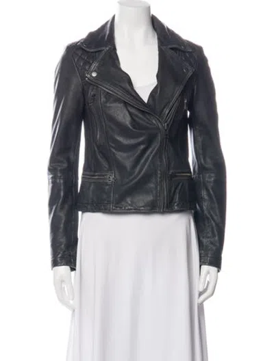 Pre-owned Allsaints Leather Jacket In Black