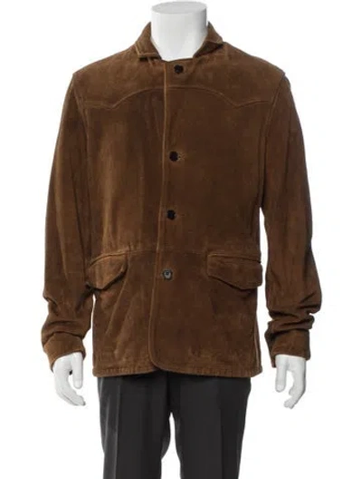 Pre-owned Allsaints Leather Jacket In Brown