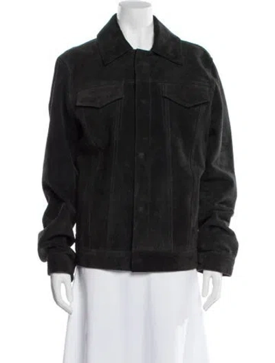 Pre-owned Allsaints Leather Jacket In Green