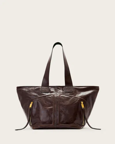 Allsaints Leather Jean Rey Leather Tote Bag In Brown