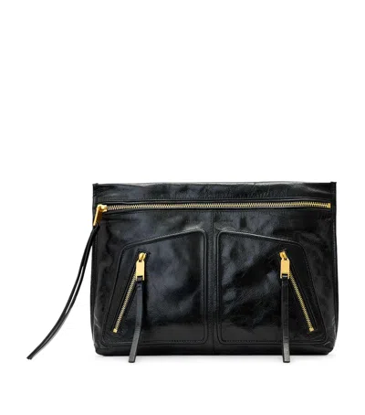 Allsaints Leather Jean Rey Pouch In Black