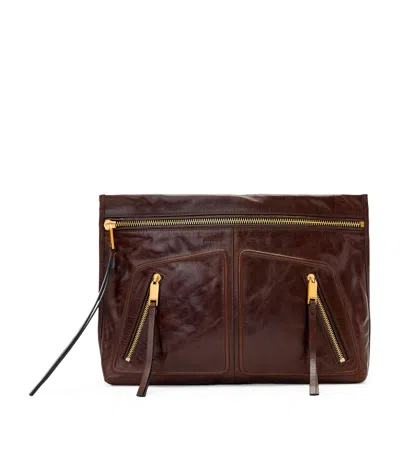 Allsaints Leather Jean Rey Pouch In Brown