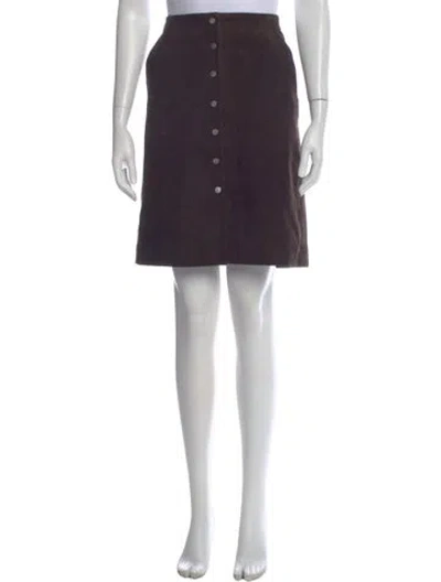 Pre-owned Allsaints Leather Knee-length Skirt In Black