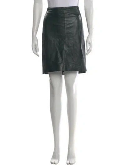 Pre-owned Allsaints Leather Knee-length Skirt In Black