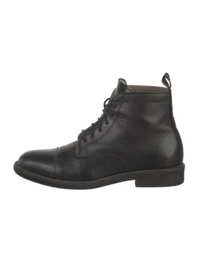 Pre-owned Allsaints Leather Lace-up Boots In Black